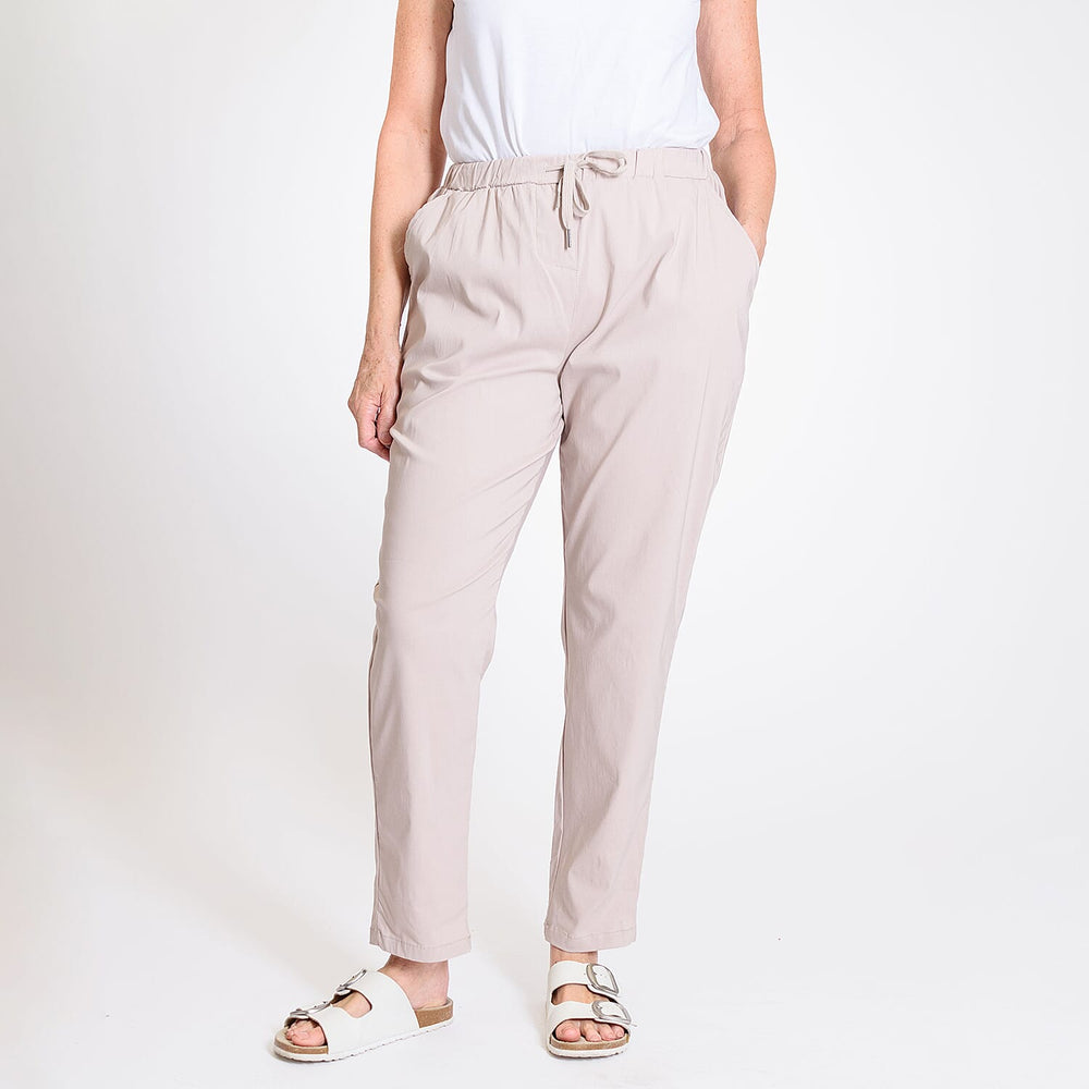 Pure And Natural - Ladies Stretchable Trouser (Size 22) - Stone