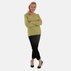 Pure And Natural Super Soft V-Neck Jumper (Size 14) - Lime