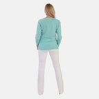 Pure And Natural Super Soft V-Neck Jumper (Size 16) - Aqua