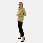 Pure And Natural Super Soft V-Neck Jumper (Size 18) - Lime