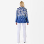 Pure And Natural Women's Turtle Neck Long Sleeve Jersey Top (Size M) - Blue & Grey