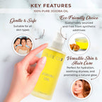 Pure Glo Cold Pressed Natural Jojoba Oil - 200ml - 50ml