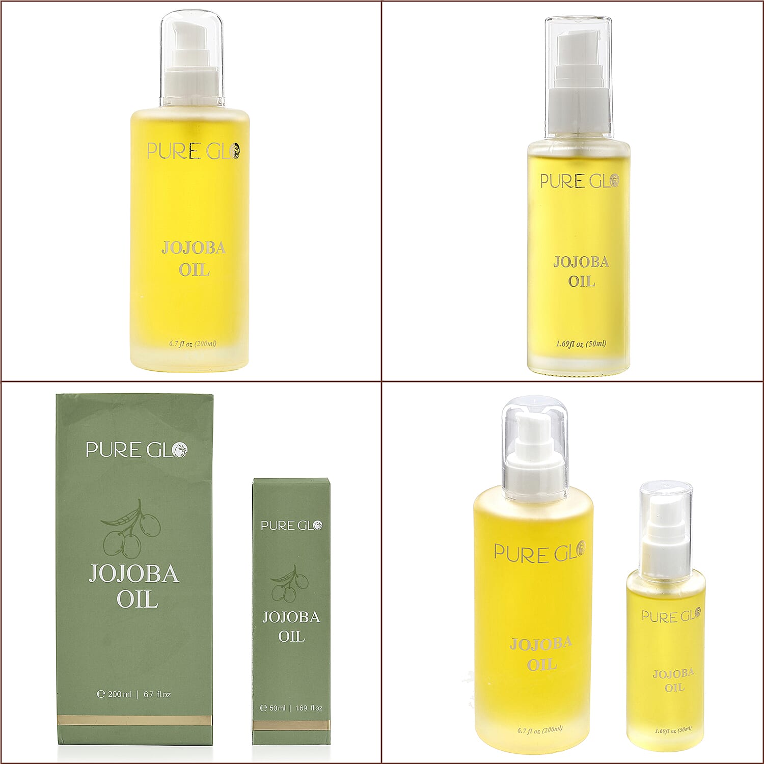 Pure Glo Cold Pressed Natural Jojoba Oil - 200ml - 50ml