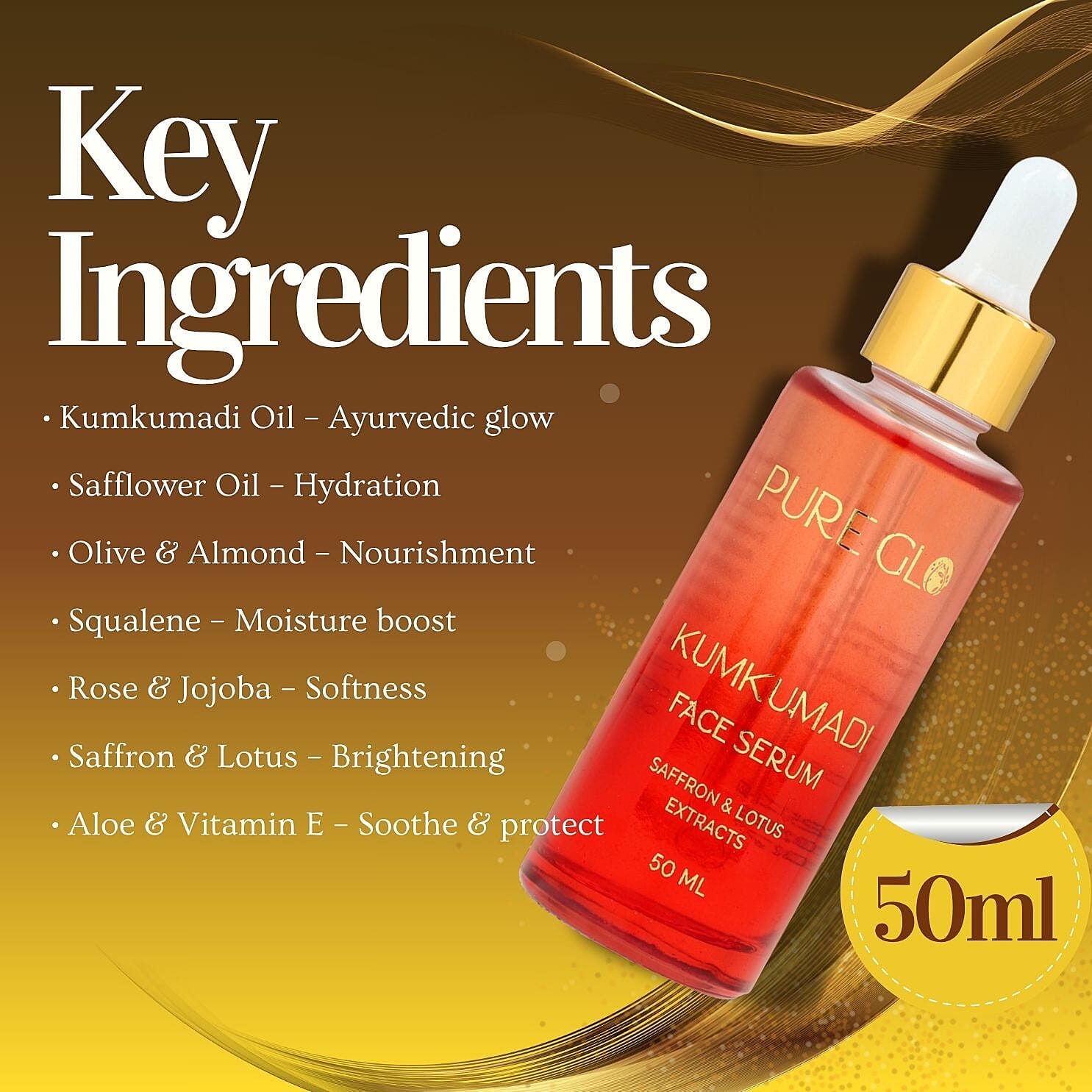 Pure Glo Kumkumadi Facial Serum - 50 ml