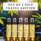 Pure Glo Set of 5 Oils - 1 Lavender Oil, 1 Sore Muscle Oil,1 Marula Oil,1 Argan Oil & 1 Bakuchi Oil (30ml each) Spray Bottles