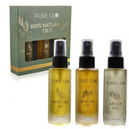 Pure Glo Set of 3 Oils - Travel Edition Organic Moringa Oil, Argan Oil - Rosehip Oil (30ml each) Spray Bottles