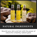 Pure Glo Set of 3 Oils - Travel Edition Organic Moringa Oil, Argan Oil - Rosehip Oil (30ml each) Spray Bottles