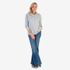 Pure & Natural Drop Shoulder Top With Cowl Neck (Size M) - Grey