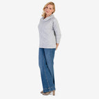 Pure & Natural Drop Shoulder Top With Cowl Neck (Size M) - Grey