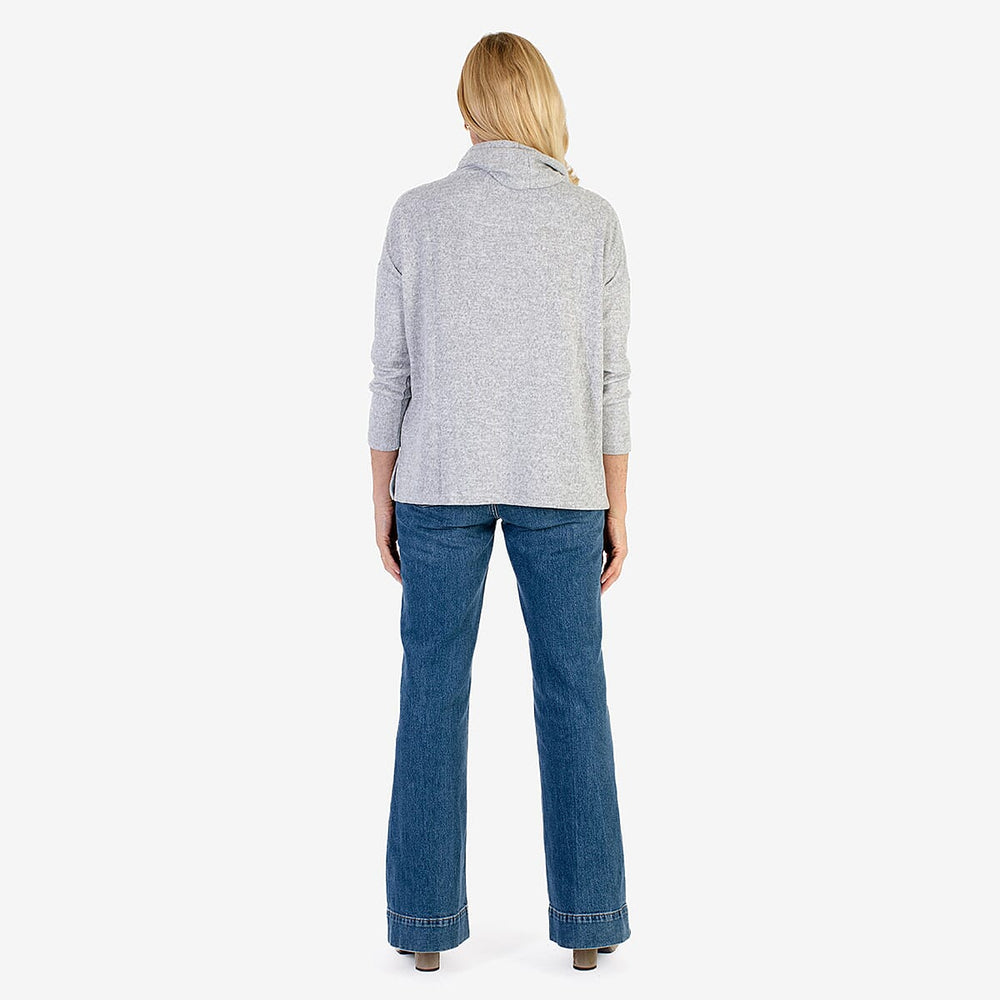 Pure & Natural Drop Shoulder Top With Cowl Neck (Size M) - Grey