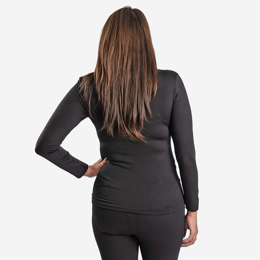 Pure & Natural Fleece Lined Top (SIze - L) - Black