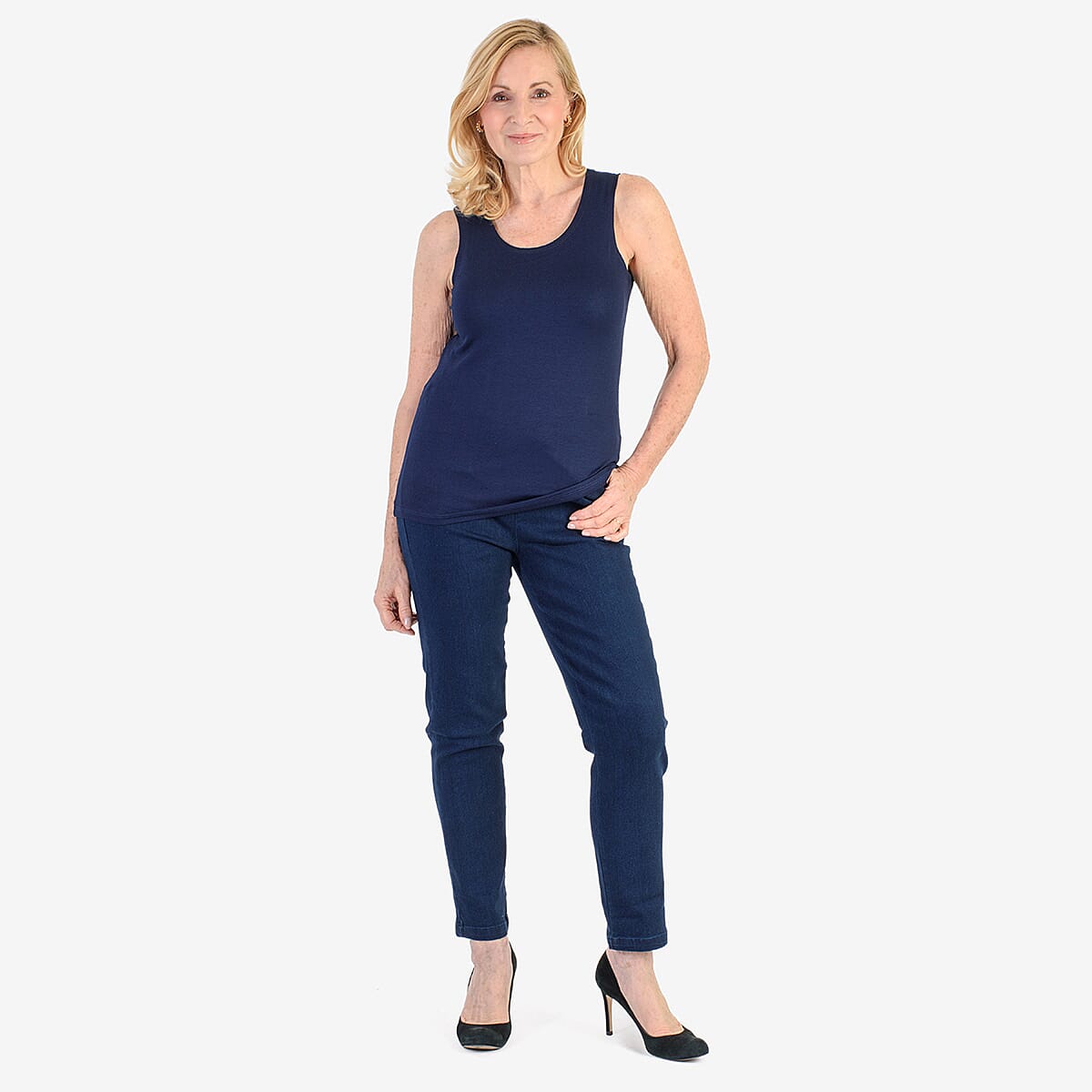 Pure & Natural Straight Leg Denim Jeans (Size 14) - Denim