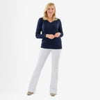 Pure & Natural V-Neck Jumper (Size 10) - Navy