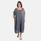 Pure and Natural 100% Cotton Woven Dress (One Size, 8-16) - Black