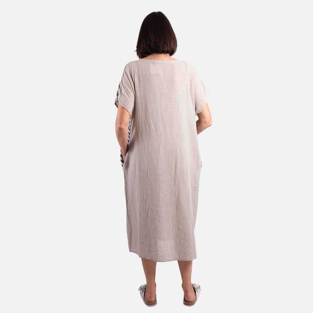 Pure and Natural 100% Cotton Woven Dress (One Size, 8-16) - Green