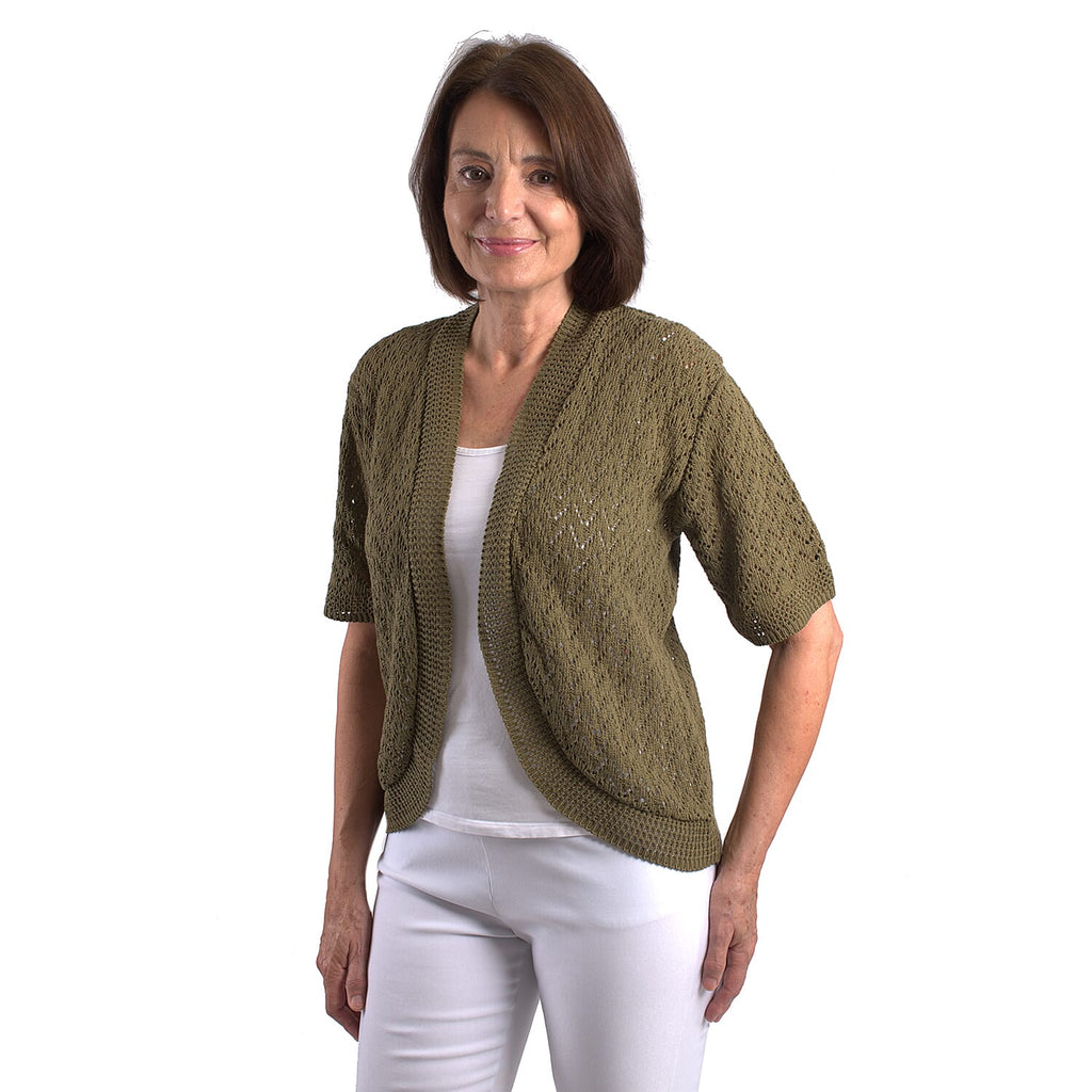 Pure and Natural Cotton Blend Summer Bolero (Size S-M) - Khaki