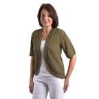 Pure and Natural Cotton Blend Summer Bolero (Size S-M) - Khaki