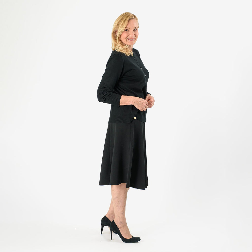 Pure And Natural Crew Neck Cardigans (Size 18) - Black