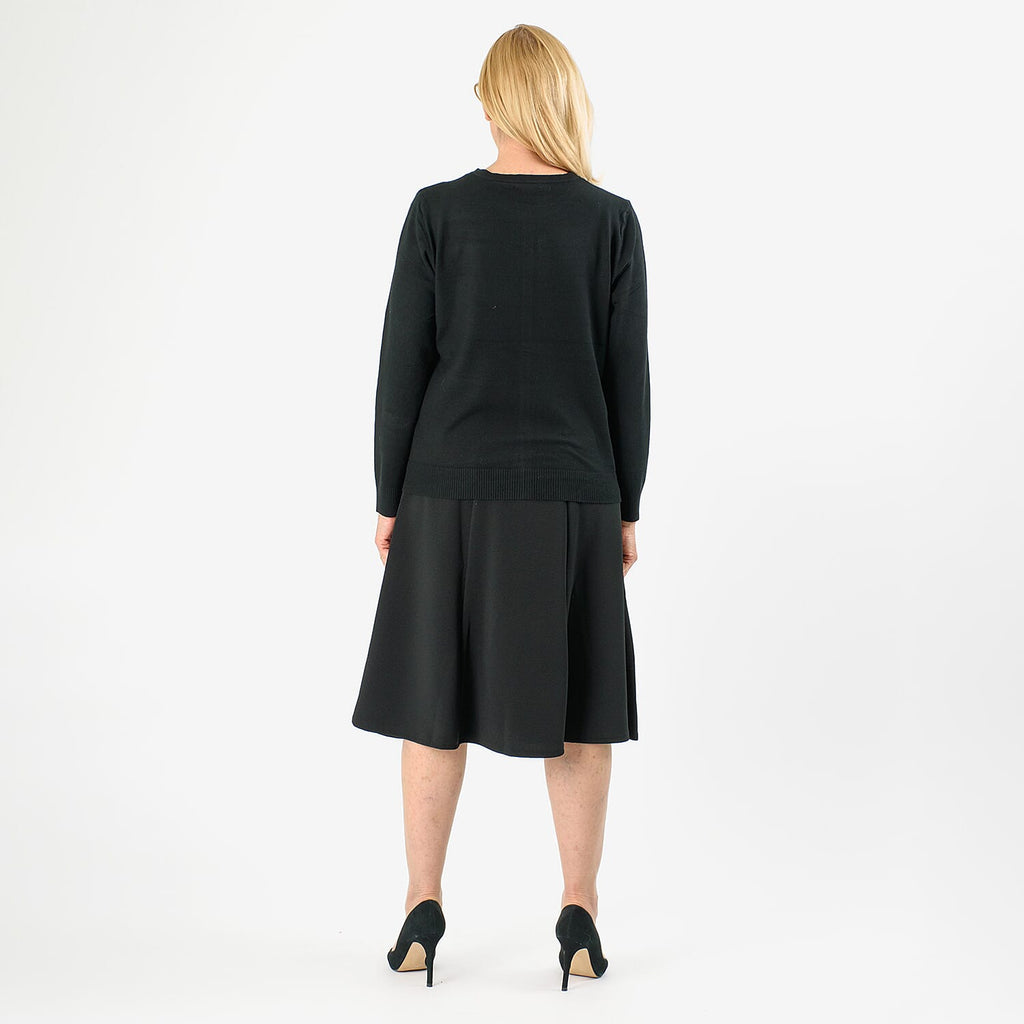 Pure And Natural Crew Neck Cardigans (Size 18) - Black