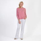 Pure and Natural Crew Neck Cardigan (Size 10) - Dusty Pink