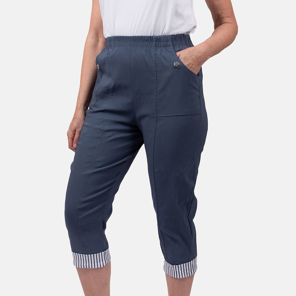 Pure and Natural Woven Trouser (Size 10) - Indigo