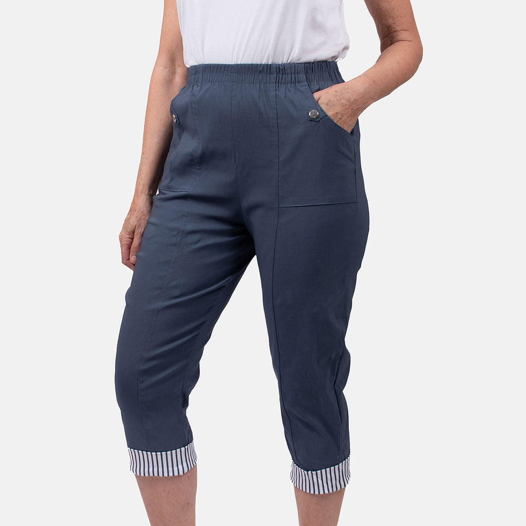 Pure and Natural Woven Trouser (Size 10) - Indigo