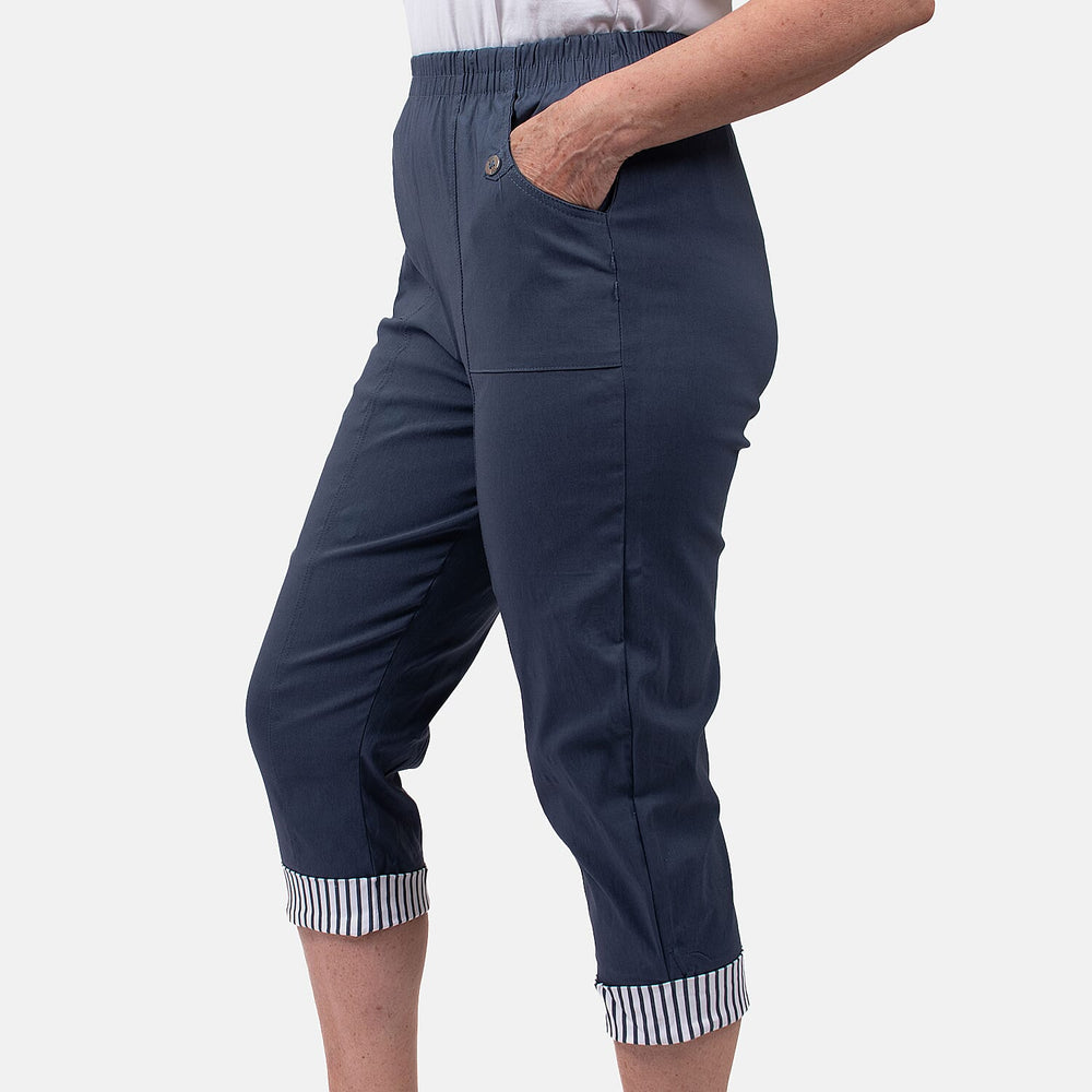 Pure and Natural Woven Trouser (Size 10) - Indigo