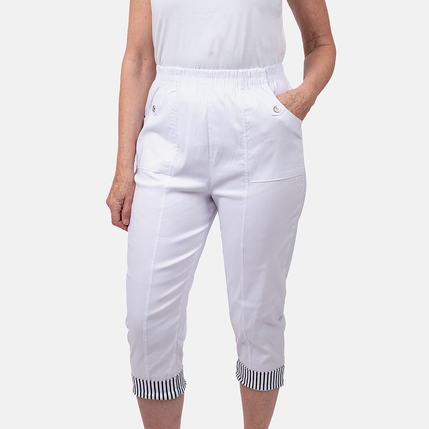 Pure and Natural Woven Trousers (Size 16) - White