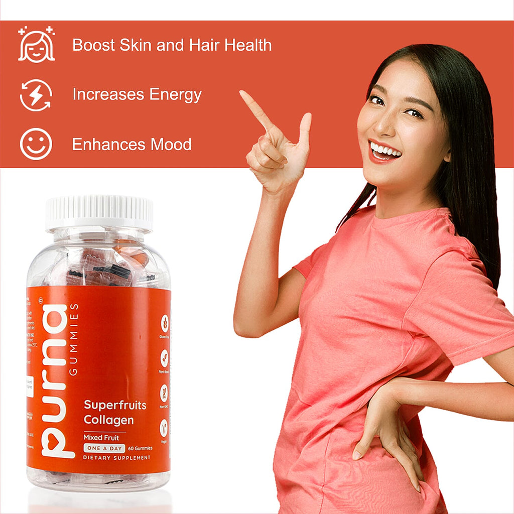 Purna - Fruit Collagen Gummies  - (60 Gummies)