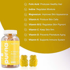 Purna - Lemon Flavoured Vitamin C Gummies - Helps in Natural Regeneration of Skin, Immunity Support (60 Gummies- 2 Months Supply).Best Before 30th Sep 2025