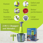 Push Chopper and blender (Size 19x13x13 cm) - Green