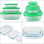 LIQUIDATION DEAL - Pyrex 3 Cook & Store Rectangular Dishes PLUS 3 Lids- Temp resistant from -40 to -300 Degrees