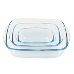 LIQUIDATION DEAL - Pyrex 3 Cook & Store Rectangular Dishes PLUS 3 Lids- Temp resistant from -40 to -300 Degrees