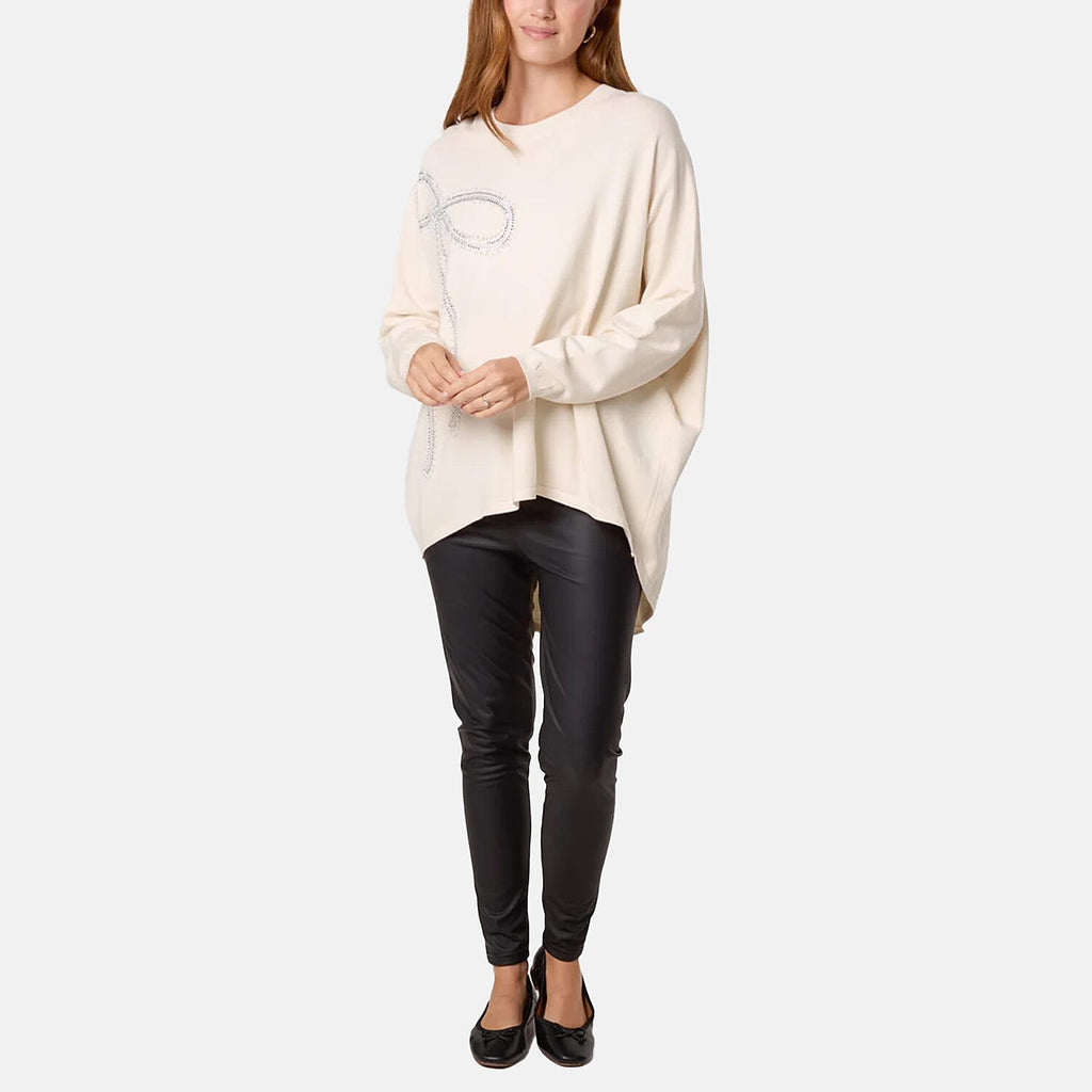 Nova of London Bow Jumper (Size - 8 to 20) - Cream