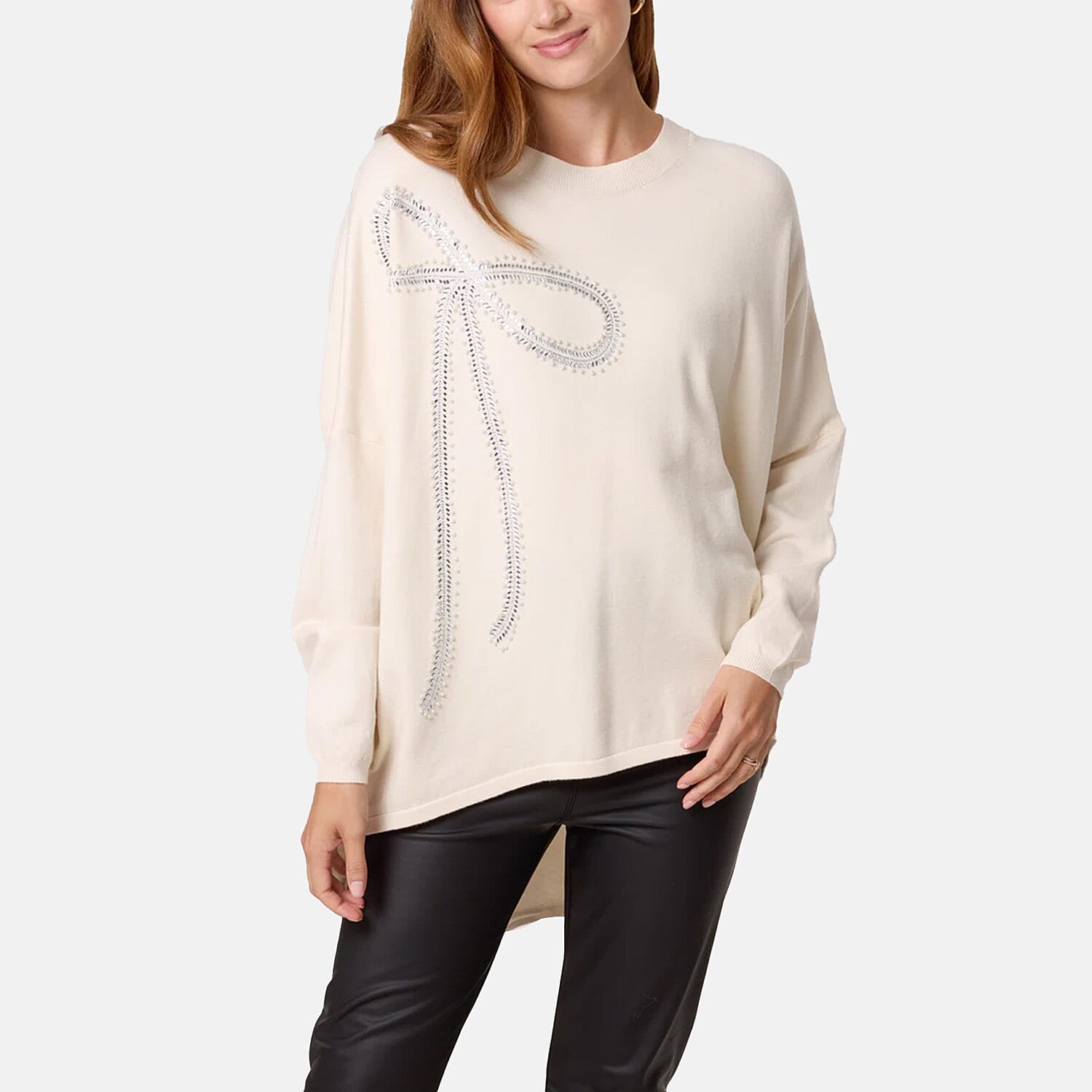Nova of London Bow Jumper (Size - 8 to 20) - Cream