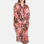 Nova of London - Floral Print Longline Shirt Dress (One Size) - Red