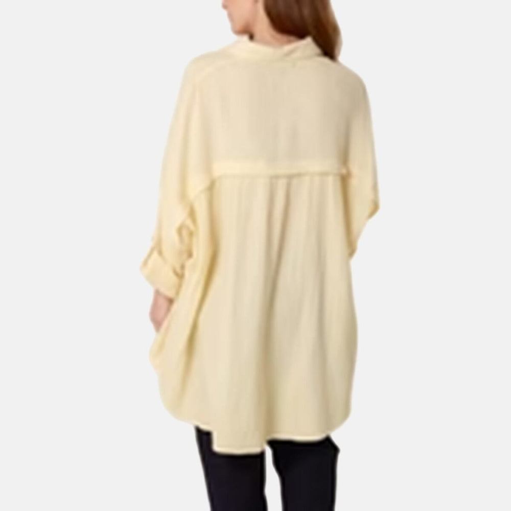 QED London Crinkle Oversized Shirt (One Size) - Lemon