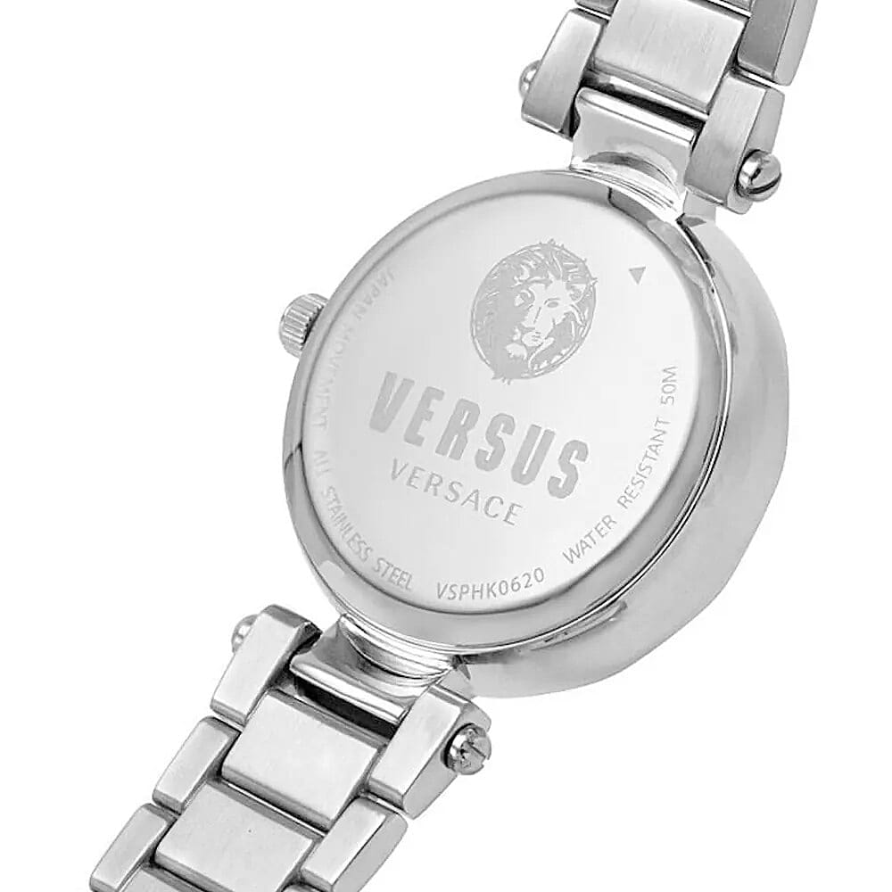 Versace Versus Convent Garden Peti Quartz Movement Silver Dial 3ATM Water Resistant Analog Watch with Stainless Steel Strap