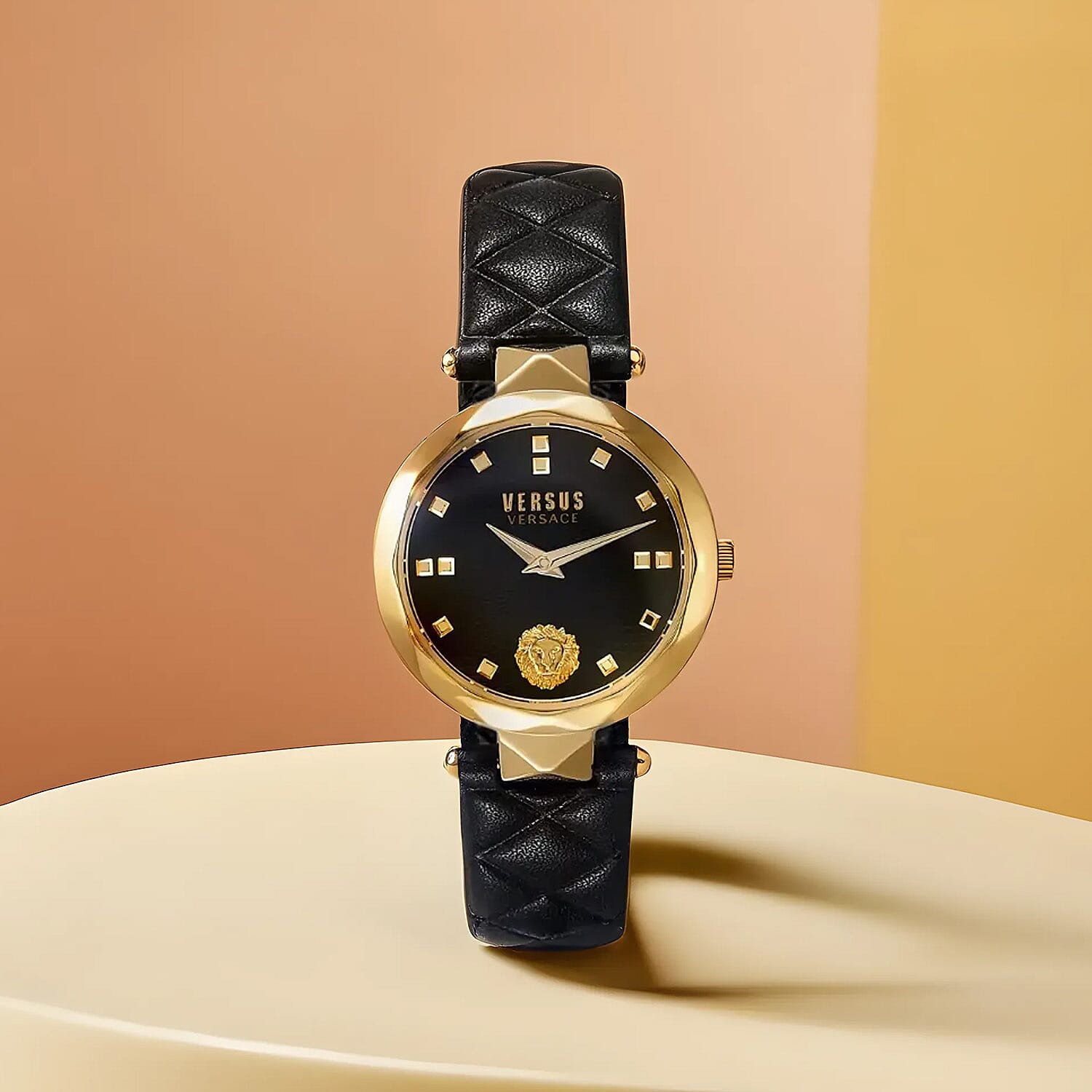 Versace Versus Covent Garden Peti Quartz Movement Black Dial 3ATM Water Resistant Analog Watch With Black Leather Strap