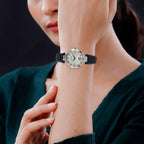 Versace Versus Covent Garden Peti Quartz Movement Silver Dial 3ATM Water Resistant Analog Watch with Black Leather Strap