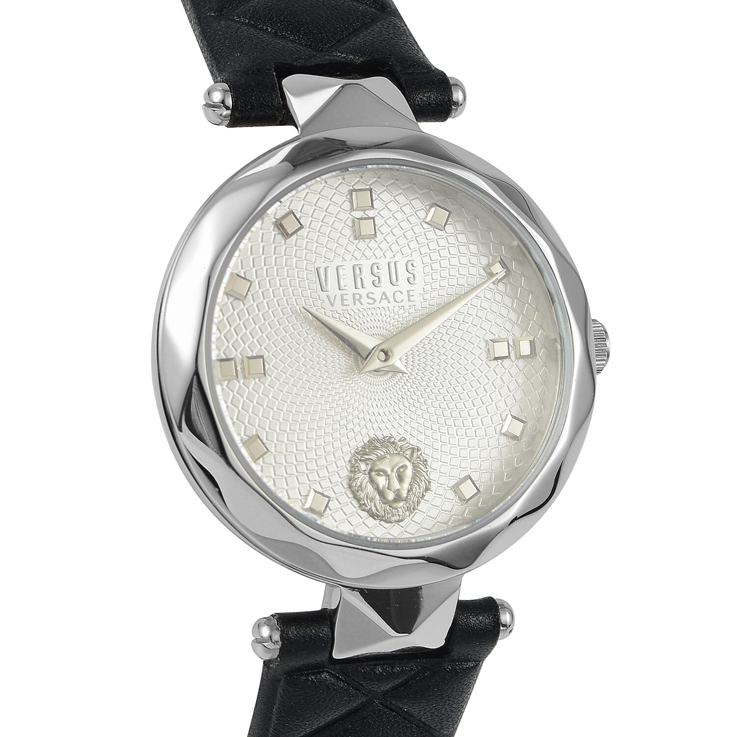 Versace Versus Covent Garden Peti Quartz Movement Silver Dial 3ATM Water Resistant Analog Watch with Black Leather Strap