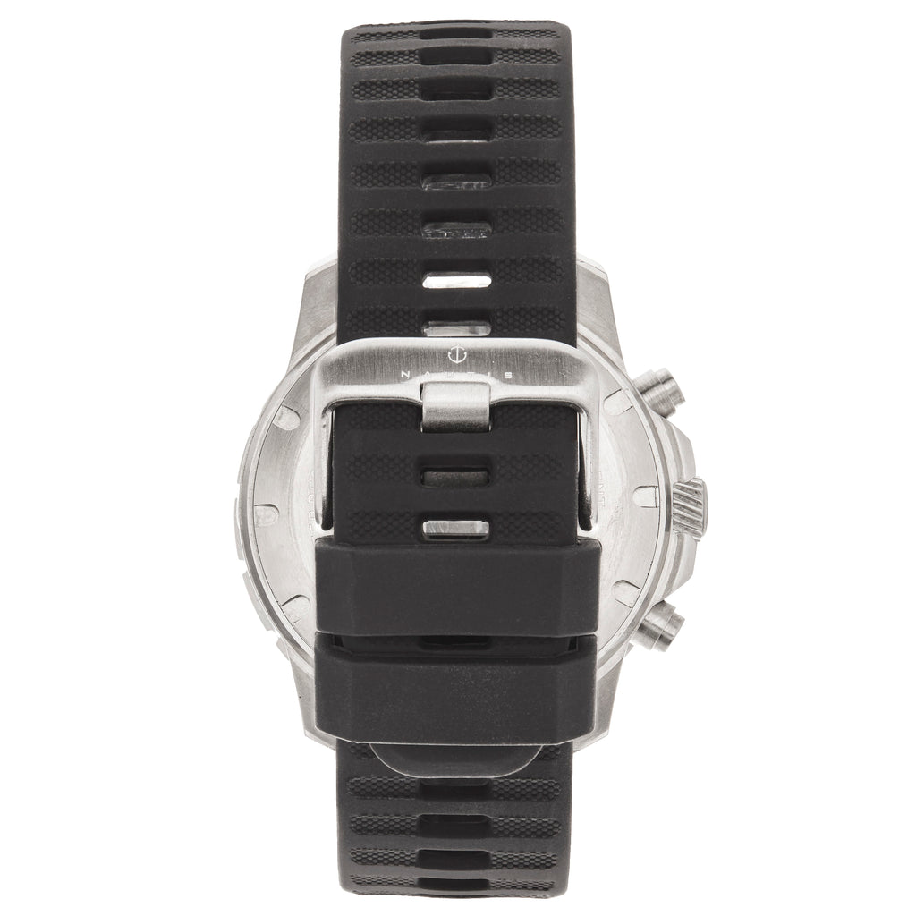 Nautis Caspian  Quartz Movement Red Dial With Date 50 ATM Water Resistance Watch With Black Rubber Strap