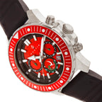 Nautis Caspian  Quartz Movement Red Dial With Date 50 ATM Water Resistance Watch With Black Rubber Strap