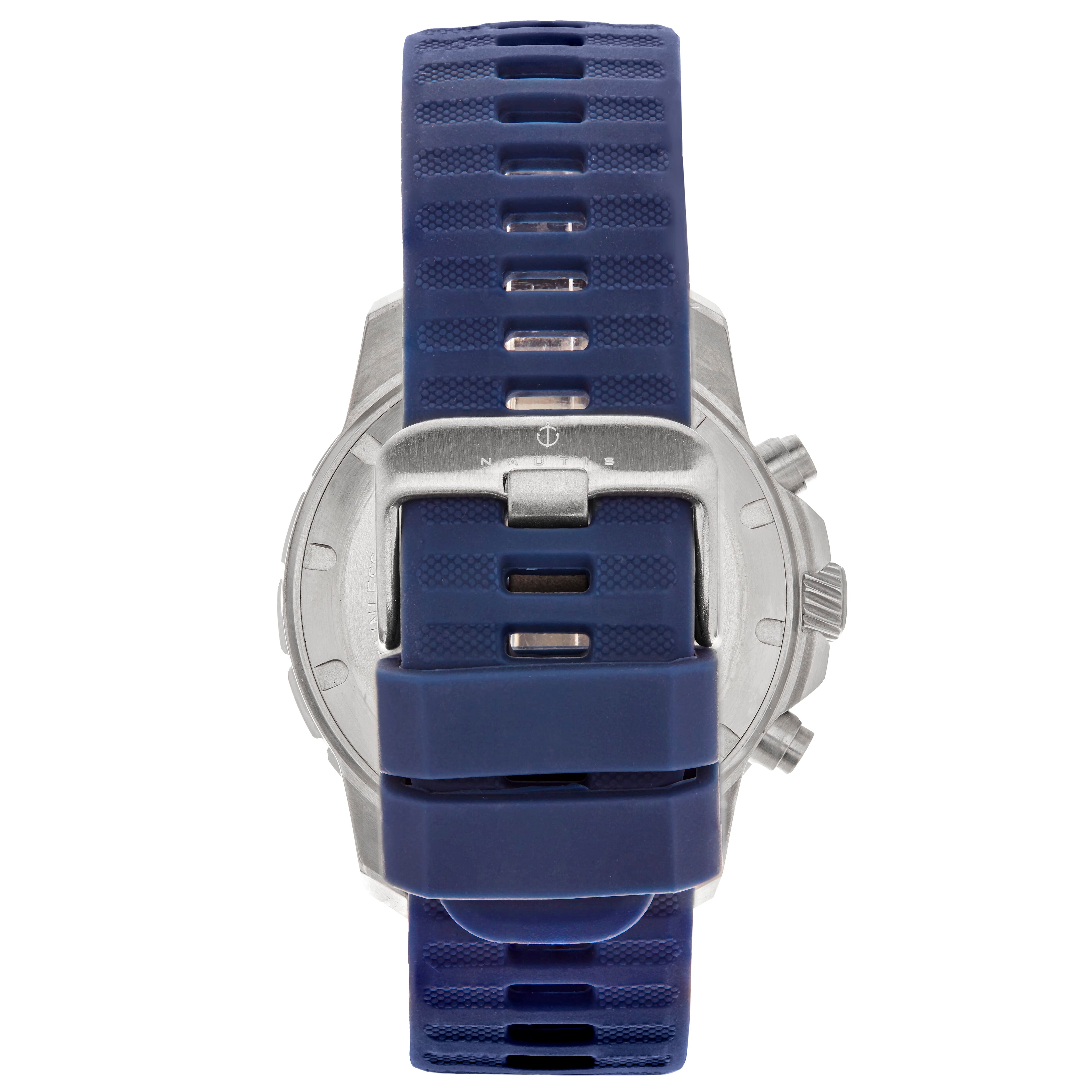 Nautis Caspian  Quartz Movement NavyDial With Date 50 ATM Water Resistance Watch With Navy Rubber Strap