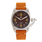 Shield Pascal Miyota 2035 Quartz Movement Screw-Down Crown Camel Dial With Date 20 ATM Water Resistance Watch With Brown Genuine Leather Strap