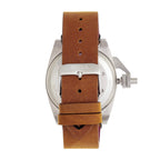 Shield Pascal Miyota 2035 Quartz Movement Screw-Down Orange Crown Black Dial With Date 20 ATM Water Resistance Watch With Light Brown Genuine Leather Strap