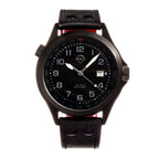 Shield Palau Miyota 2315 Quartz Movement Screw-Down Gold Crown Black Dial With Date 20 ATM Water Resistance Watch With Black Genuine Leather Strap
