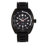 Shield Dreyer Miyota 2036 Quartz Movement Uni-Directional Bezel Screw-Down Black Crown Black Dial With Date 20 ATM Water Resistance Divers Watch With Black Rubber Strap