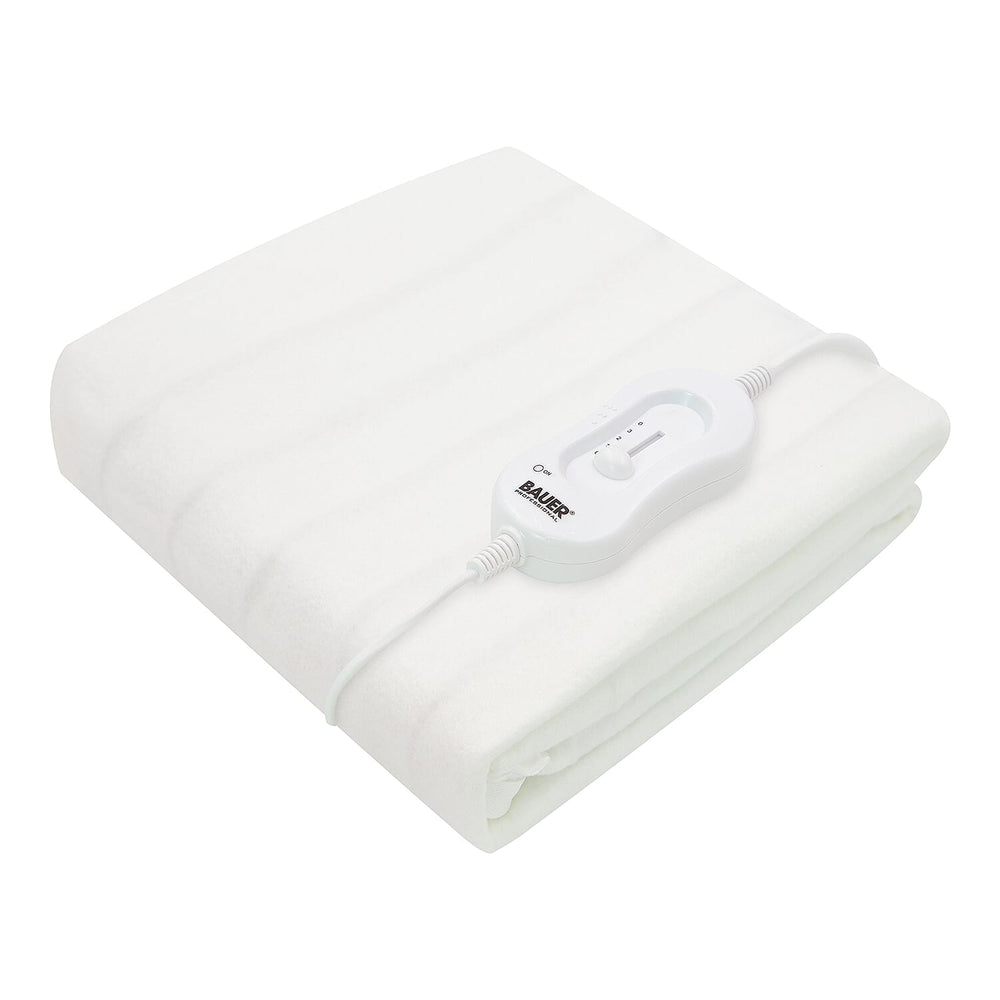Bauer Electric Under Blanket (Size UK Double) with Overheat Protection & 3 Heat Settings (Voltage 220-240 V) - White