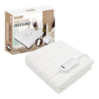 Bauer Electric Under Blanket (Size UK Double) with Overheat Protection & 3 Heat Settings (Voltage 220-240 V) - White